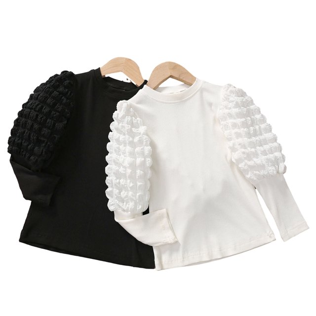 Godderr 2-7Y Toddler Girls Knit T-Shirt Top for Kids Baby Pullover T-Shirt Long Sleeve Soft Comfortable Autumn Clothes