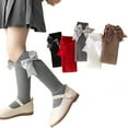 thumbnail image 1 of Godderr 2 Pairs Girls Knee High Socks for Kids Cute Calf Socks Girls Bow Princess Socks Cotton Mid-Calf Socks, 1 of 9