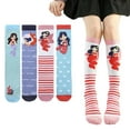 thumbnail image 1 of Godderr 2 Pairs Kids Girls Knee High Socks Cute Cartoon Socks for Toddler Cotton Socks Long Socks for 3-12Y, 1 of 5