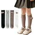 thumbnail image 1 of Godderr 2 Pairs Kids Girls Soft Knee High Socks Toddler Dress Socks Cotton Socks for 2 Pairs 3-12Y, 1 of 5