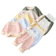 thumbnail image 1 of Godderr 2-Piece Toddler Baby Thermal Warm Underwear Top and Pant Set Cotton Thermal Underwear Set Unisex Fleece Bottom& Pants for Girls Boys, 1 of 7