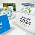 thumbnail image 1 of Godderr 2024 Desk Calendar Simple English Desktop Calendar 365 Day Countdown Standing Calendar 9x7in, 1 of 5