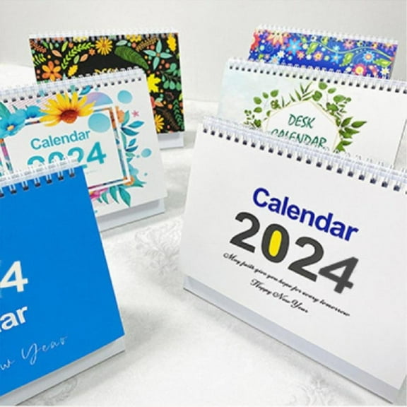 Godderr 2024 Desk Calendar Simple English Desktop Calendar 365 Day Countdown Standing Calendar 9x7in
