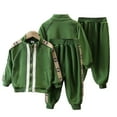 thumbnail image 1 of Godderr 2PCS Baby Boys Jogger Sportswear Outfits for Kids Zipper Sweatshirt + Pants Set Warm Winter for 1-8Y, 1 of 5