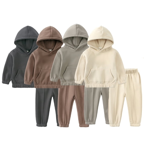 Godderr 2PCS Baby Kids Pullover Sweatshirt Outfits,Toddler Sweatsuit Tops and Pants Boys Winter Autumn Fleece Workout Outfits Sweatsuit Pants Set