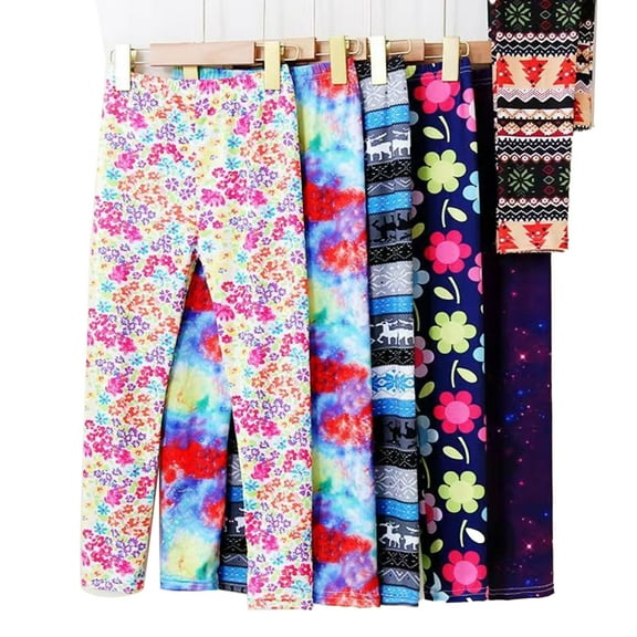 Godderr 2Pcs Toddlers Baby Printed Leggings, 1-10Y Kids Fashion Printing Leggings Elastic Pants Little Girls Trousers Leggings