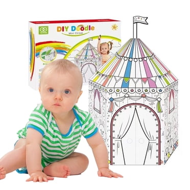 BESTSKY 2026 New Christmas Playhouse Color Kids Cardboard Coloring ...