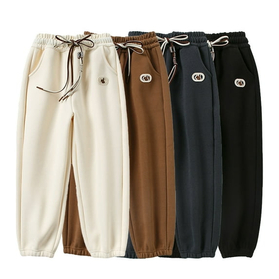 Godderr 3-10Y Toddler Boys Girls Windproof Jogger Pants for Kids Baby Fall Winter Casual Sweatpants Thickened Warm Sweat Trousers