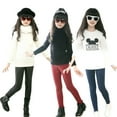 thumbnail image 1 of Godderr 3-12Y Baby Girls Kids Winter Warm Leggings for Toddler Kids Fleece Lined Legging Leather Pants Comfortable Trousers, 1 of 5
