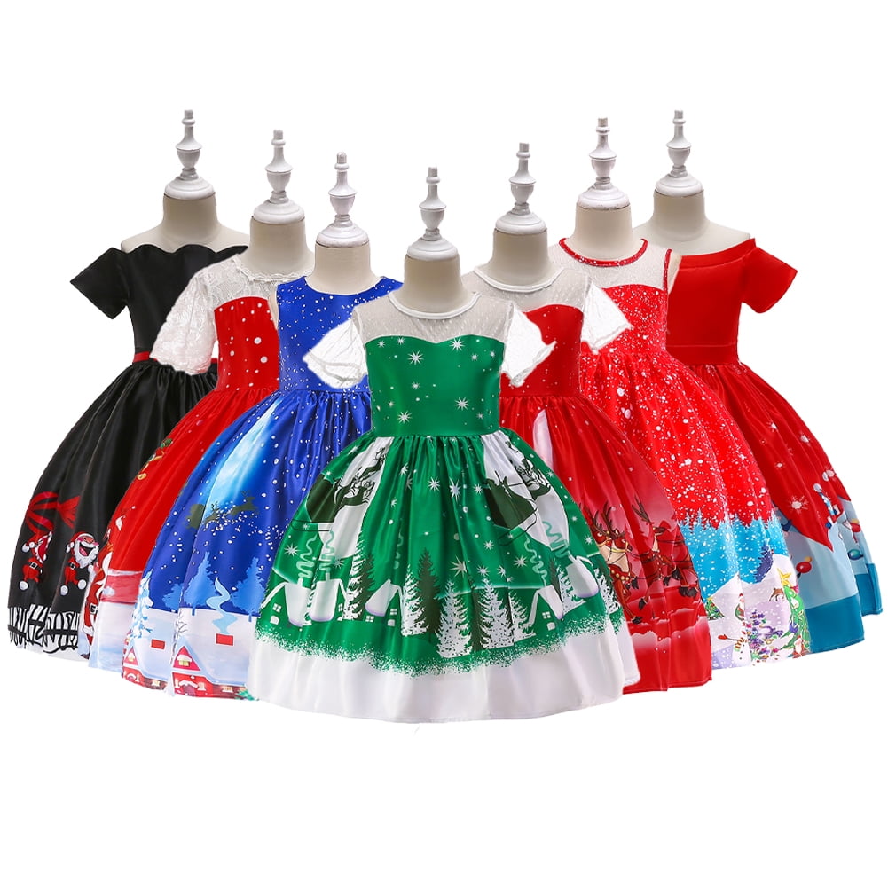 Godderr 313T Toddler Girls Christmas Princess Dresses for Kids Santa