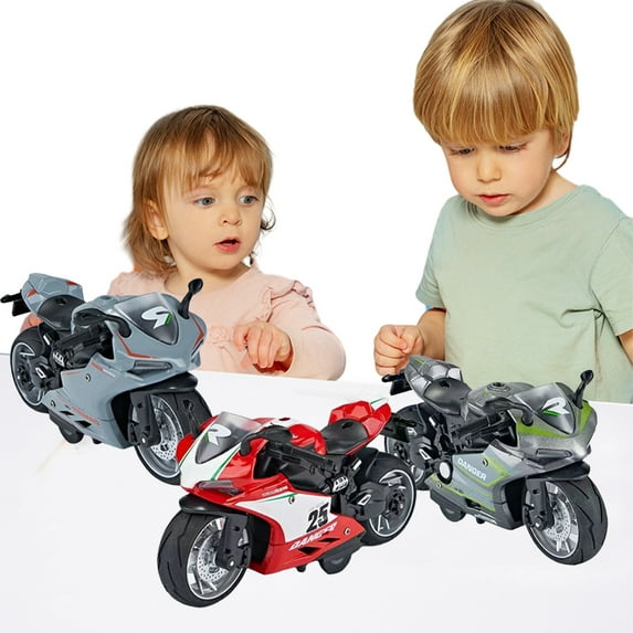 Godderr Kids Toys Toddler Motorcycle Toys Alloy Car Model Toys Lights Sound Effects Racing Car Toys Boy Motorcycles Toys 3-9 Year