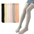 thumbnail image 1 of Godderr 3 Pairs Girls Knee-High Socks for Kids Baby Breathable Mesh Thigh High Socks Middle Large Children Love Princess Socks, 1 of 9