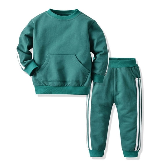 Godderr 3M-3Y Pullover Sweatshirt Set,2PCS Solid Color Sweatshirt Outfit,Boys Girls Cardigan Jacket,Spring Fall Long Sleeve Undershirt Sweatshirt