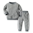 thumbnail image 1 of Godderr 3M-3Y Pullover Sweatshirt Set,2PCS Solid Color Sweatshirt Outfit,Boys Girls Cardigan Jacket,Spring Fall Long Sleeve Undershirt Sweatshirt, 1 of 6