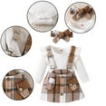 thumbnail image 1 of Godderr 3PCS Newborn Baby Clothes Top + Skirts Headband Outfits Girls Plaid Skirt Button Autumn Winter Outfits, 1 of 5