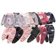 thumbnail image 1 of Godderr 3Pcs Kids Toddler Fleece Tracksuits Outfits1-5Y Cartoon Thicken Sweat Suits+winter Sleeveless Jacket+ Fleece Jogger Set Baby 3Pcs Autumn Winter Clothes, 1 of 7