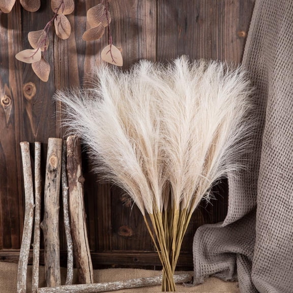 Godderr 49cm Grass Bouquet Decor,49cm Artificial Reed Wedding Fake Flower Decoration 1 Branch Gift