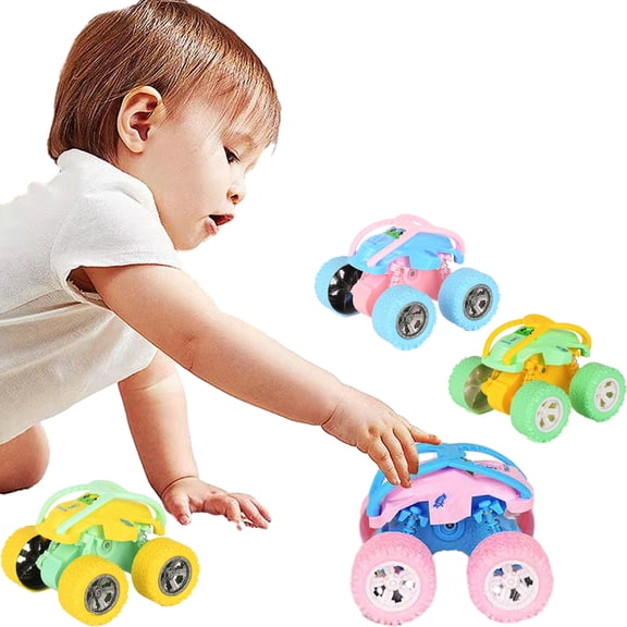 Godderr 4PCS Boys Toys Car,Kids Boys Small Car Toys,Baby Mini Toys Car,Stunt Tumbling Inertia Buggy Toys for 2+ Years Old