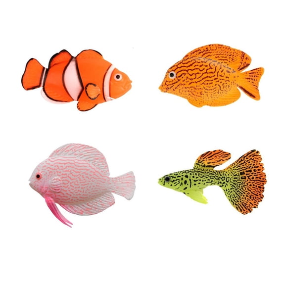 Godderr 4PCS Luminous Marine Tropical Fish Simulation Simulation Fish, Aquarium Fish Tank Decoration