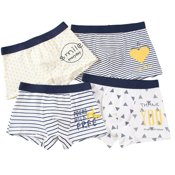 Godderr 4PCS Toddler Kids Boys Cartoon Boxer Briefs,Moisture-Wicking Cotton Short Comfort Underwear