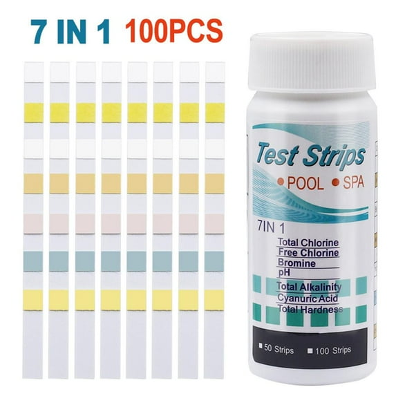Godderr 7-In-1 50 Strips Pool / Spa Test Strips,Test Bromine Total Alkalinity Etc 2 Box
