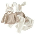 thumbnail image 1 of Godderr 9M-3Y Girls Boys Fleece Sweatshirt and Jogger Set Infant Winter Fall Clothes Set 2-Piece Toddler Long Ear Rabbit Hoodie Sweatshirt Tops Pants Sets, 1 of 9