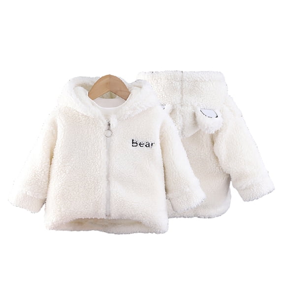 Godderr 9M-4T Girls Boys Winter Fall Cotton Jackets Coats Toddler Short Fleece Coats Baby Infant Soft Snowsuit Outwears with Hoodie