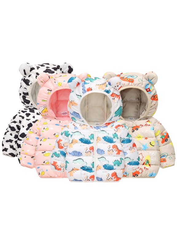 9M-5Y Boys Girls Down Coats Long Sleeve Down Jacket for Baby Toddler ,Kids Boys Girls Zipper Down Coats,Printing Winter Jacket,Spring Fall Winter Short Down Coats