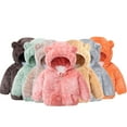 thumbnail image 1 of Godderr 9M-5Y Boys Girls Coral Velvet Long Sleeve Jacket for Baby Toddler Kids,Vest Jacket,Fall Winter down Jacket down Coats,Solid Color Zipper Waistcoat, 1 of 5