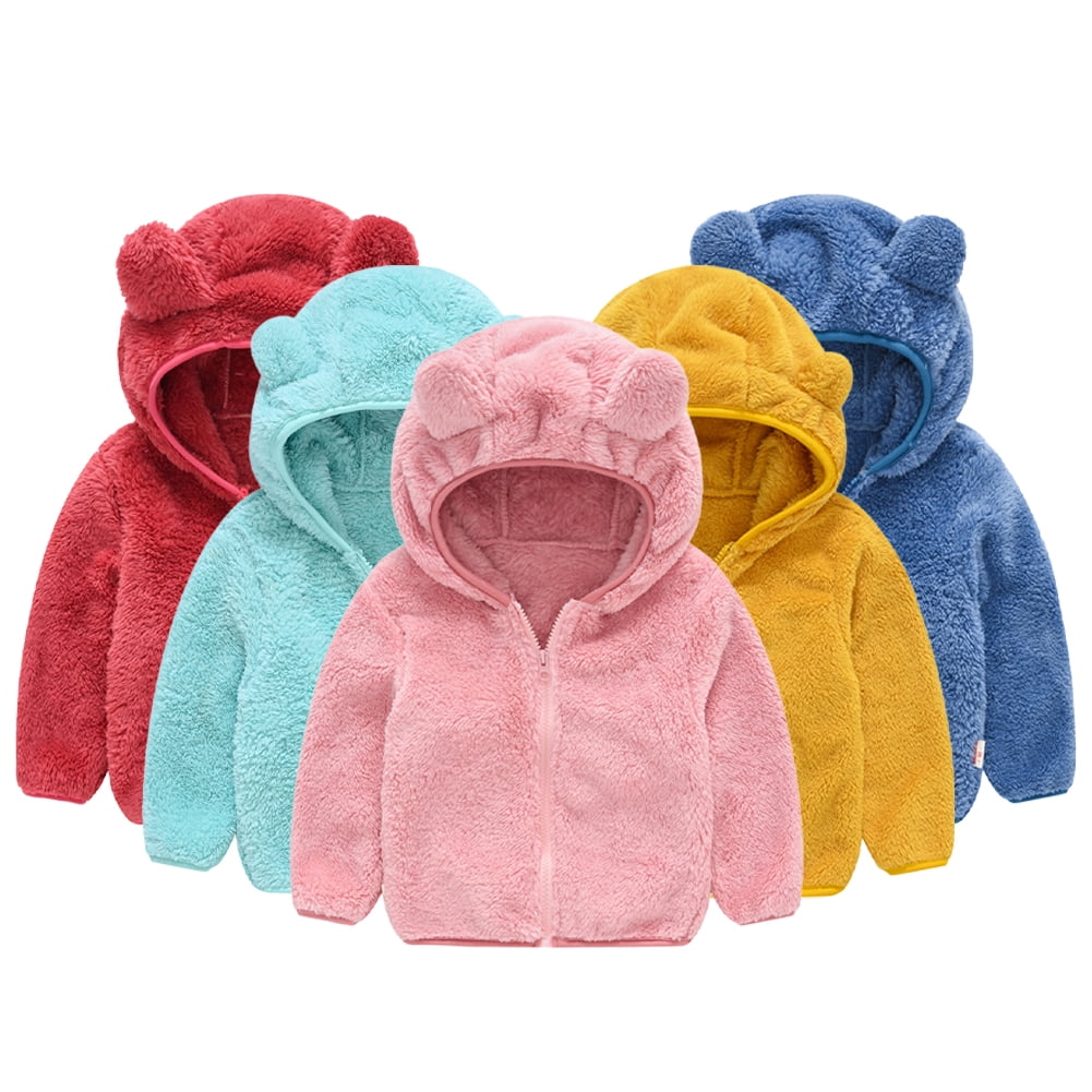 Godderr 9M5Y Toddler Baby Winter Coas Ear Fleece Jackets Hooded Jacket