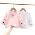 thumbnail image 1 of Godderr 9M-6Y Baby Girls Flower Cardigan for Kids Newborn Toddler Shirt Cardigan Button Cotton Spring Autumn Shirt Tops, 1 of 5