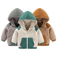 thumbnail image 1 of Godderr 9M-7Y Toddler Newborn Boys Girls Winter Fleece Warm Cotton Coats Kids Colorblocking Cotton Jacket Tops Baby Long Sleeve Lambswool Outerwear Thickening Snowsuit, 1 of 6