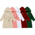 thumbnail image 1 of Godderr Kids Toddler Girls Bathrobes Dress for Newborn Hooded Long Robes Velvet Pajamas Winter Fuzzy Solid Color Bathrobe for 9M-9Y, 1 of 5