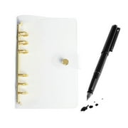 Godderr A6 Binder Fine Clear Simple A6 Binder Covers with Gold Stainless Steel Binder Rings and Durable Snap Button