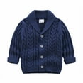 thumbnail image 1 of Godderr Baby Boy Cardigan Sweater Toddler Solid Color Long Sleeve Knit Cardigan Kid Jacket for 6M-3T, 1 of 5