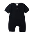 thumbnail image 1 of Godderr Baby Boys Girls Bodysuits Toddler Solid Color Short Sleeve Onesies Baby Bodysuit Crawling Suit for 0-24M, 1 of 6