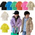 thumbnail image 1 of Godderr Baby Boys Girls Heavy Winter Puffer Cotton Coat for Kids Mid-Length Thickened down Cotton Jacket Solid Color Warm Winter down Outerwear 2-9Y, 1 of 8