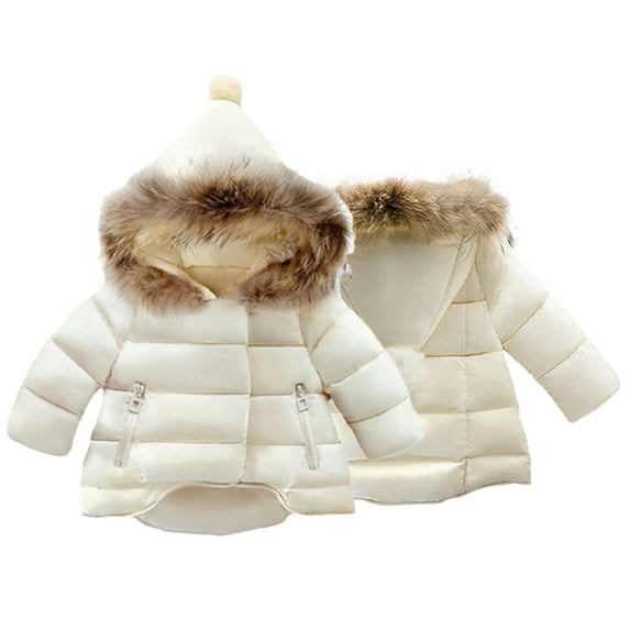 Godderr Baby Boys Girls Hooded Snowsuit Coat Toddler Kids Winter Warm Jacket Newborn Cotton Jacket Outerwear Fleece Thickened Long-Sleeved Top for 9M-9Y