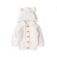 thumbnail image 1 of Godderr Baby Boys Girls Hooded Sweaters Newborn Cardigan Sweater Cute Long Sleeved Solid Color Buttons Sweaters Outwear for Baby 3M-12M, 1 of 6