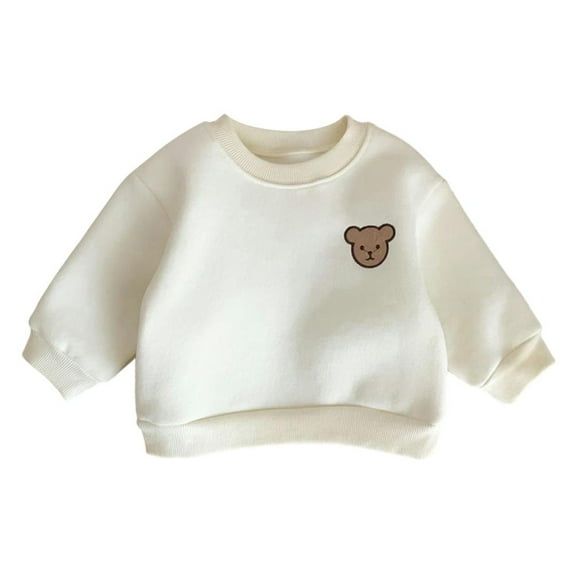 Godderr Baby Cotton Sweatshirt for Toddler Newborn Boys Girls Sweatshirt for 3M-24M Crewneck Long Sleeve Autumn Winter Tops