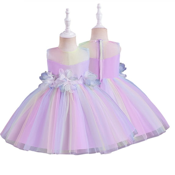 Godderr Baby Girl Princess Dress Toddler Colorful Tutu Flower Girls Dress Newborn Tulle Christening Gowns for Wedding Birthday Party
