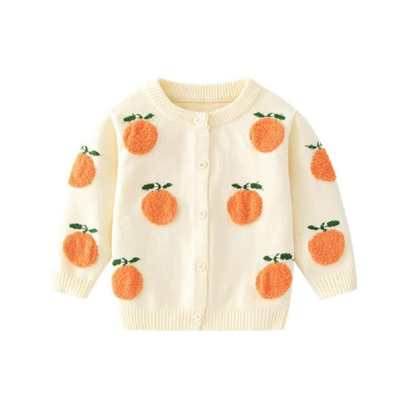 Godderr Baby Girls Knitted Cardigan Sweater Crewneck Knit Crochet Button Closure Cardigan Tops Coat Outwear for Toddler