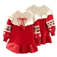 thumbnail image 1 of Godderr Baby Girls Long Sleeve Dress for Newborn Toddler Winter Knit Dress Velvet Christmas Dress Comfortable Classic Dress for 9M-6Y, 1 of 5
