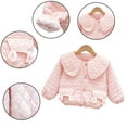 thumbnail image 1 of Godderr Baby Girls Winter Cotton Coat for Todder Warm Outwear Button Autumn Long Sleeve Cotton Jacket for 1-5Y, 1 of 5