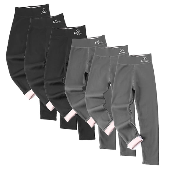 Godderr Baby Girls Winter Padded Leggings for Kids High-Waisted Yoga Pants Teenagers Fleece Lined Tights Solid Color Trousers (Thin Velvet Models) for 1-14 Years Old