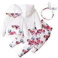 thumbnail image 1 of Godderr 2Pcs Infant Baby Girls Floral Hoodie Sweatshirt Set+Floral Pant +Headband Toddler Clothes Set 2 Piece Outfits for 3M-24M, 1 of 8