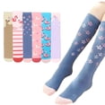 thumbnail image 1 of Godderr Baby Kids Girls Knee High Socks Cartoon Cute Thigh High Socks Cotton Uniform Mid-Calf Socks Toddler Stacked Half Socks 3 Pairs, 1 of 9