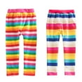 thumbnail image 1 of Godderr Baby Kids Girls Leggings Rainbow Striped Casual Tights Pants Toddler Stretchy Pant Stripes Printed Pants Size 2-8Years, 1 of 7