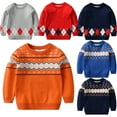 thumbnail image 1 of Godderr Kids Toddler Boy Fall Winter Knit Sweaters,2-8Y Long Sleeve Pullover Sweat Bottoming Shirt Baby Casual Jumper Tops, 1 of 6