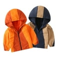 thumbnail image 1 of Godderr Baby Kids Waterproof Padded Jacket for Boys Girls Colorblocking Fleece Trench Coats Fall Winter Warm Outerwear Hooded Tops 1-7Y, 1 of 7